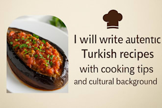 write authentic turkish recipes with cooking tips