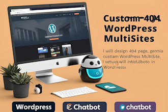 design custom 404 page, german wordpress multisite setup, wordpress chatbot
