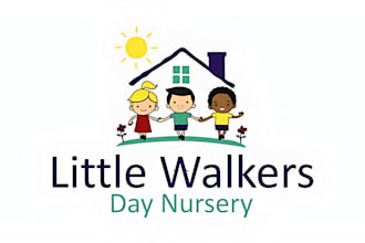 do modern childcare daycare education school children toy shop kids logo design