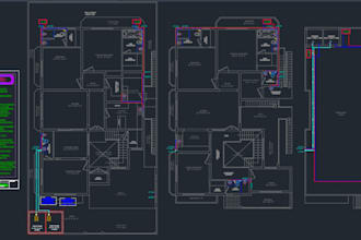 architectural blueprint, 2d floor plan, 3d elevation, drawing, layout planning