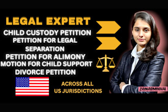 draft legal motions or petitions on divorce, alimony or child support