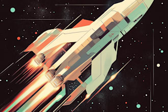 design a spaceship, sci fi illustration and sci fi art