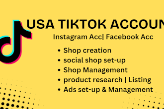 create USA tiktok account, USA tiktok ads account, tiktok business account