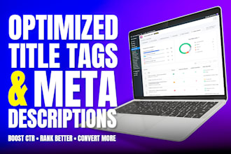 write SEO optimized title tags and meta descriptions for up to 10 pages