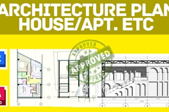 draw architectural plans in dwg autocad, revit