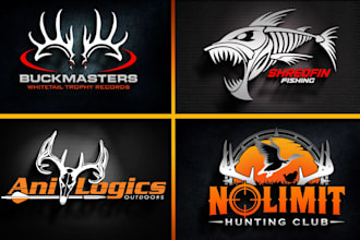 creative fishing and hunting,mountain,climbing logo for your business design