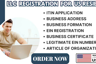 do US llc filling, assist with ein setup, register your USA llc