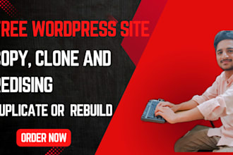 copy, clone, redesign, rebuild or duplicate your free wordpress website