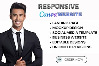 build beautiful canva website, canva landing page canva ebook template design