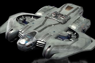optimized 3d game asset, spaceship model, scifi mech, robot, ue5 rig, 4k texture