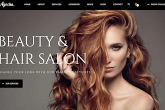make hair extensions, eyelash, beauty salon, spa website