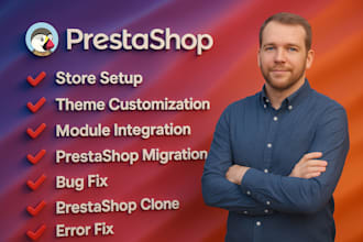 upgrade your prestashop, migrate, install, fix bug, theme customization opencart