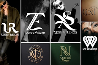 do luxury modern minimal clothing fashion monogram logo