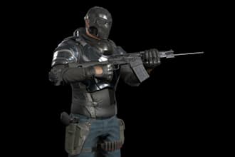 game ready 3d character, unity ue5 3d model, aaa texture, ue5 rig, game asset