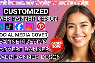 create eye catching  website banner, ads display or header design for shopify