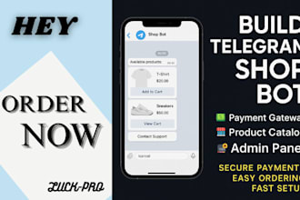 build telegram shopbot with payment gateway and admin panel