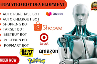 develop auto purchase bot, auto buying bot, popmart bot, pokemon bot