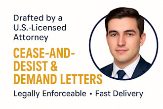 draft a demand letter or cease and desist letter as a US lawyer