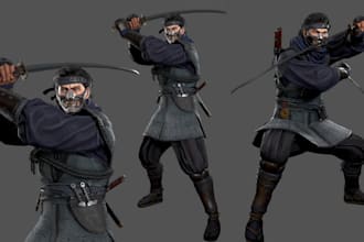 realistic stylized 3d character model unreal engine 3d game assets blender maya