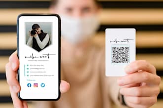 design a modern digital business card with qr code and link