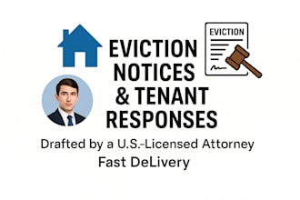 draft eviction notices and tenant responses as a US licensed attorney