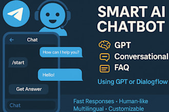 create a smart ai telegram chatbot using gpt or dialogflow