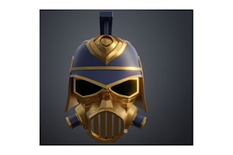 design a custom 3d cosplay mask helmet costume prop