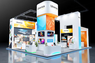 design your 3d exhibition booth, stall, kiosk, stand