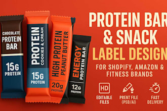 design product labels thumbnails packaging design for your shopify, etsy, amazon