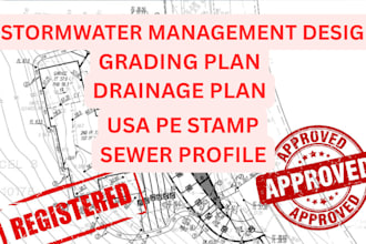 design detailed grading drainage sewer profile, stormwater management design