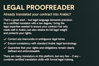 proofread and review the contracts you translated into arabic