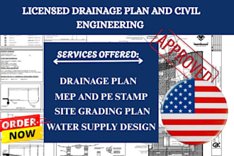 do  professionally prepared drainage and grading plans, complete with a pe stamp
