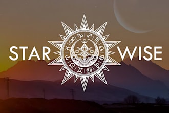 design unique modern minimalist star wise logo