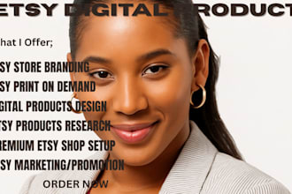 setup etsy digital products shop, etsy digital product, etsy product listing