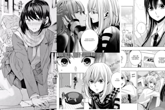 do anime manga comic in manga style, webtoon comic page , nsfw comic art