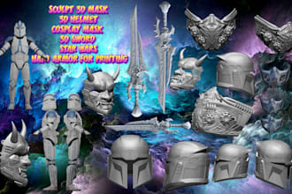 sculpt 3d mask 3d helmet cosplay mask 3d sword star wars halo armor for printing