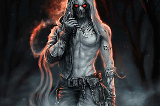 do realistic fantasy horror character from your imagination