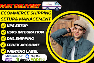 setup USA,canada,australia shipping fedex,dhl, usps,ups,shipstation method