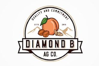 design a agricultural motivation classic logo for diamond