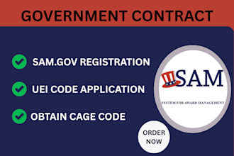 sam gov registration, uei application and cage code, for government contract