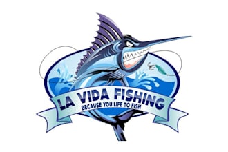 design minimal corporate fishing camp logo