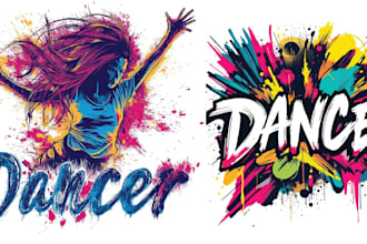 do colorful night club t shirt dance studio logo