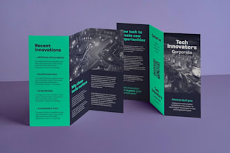 design a professional trifold brochure, leaflet, business catalog, booklet desig