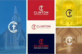 design minimalist church religious christian ministry and church business logo