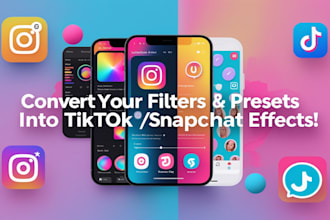 convert your lightroom  instagram filter into an amazing tiktok snapchat effects