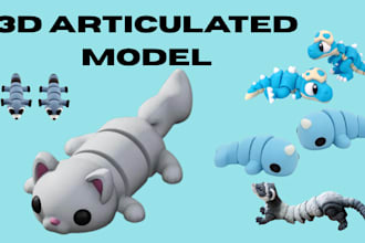 sculpt 3d articulated model 3d bjd 3d toy 3d doll model design for 3d printing