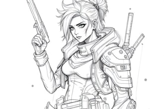 sketch of your character, sci fi fantasy, cyberpunk