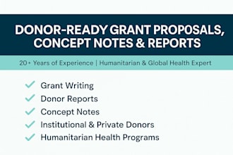 write winning donor proposals, concept notes, and reports