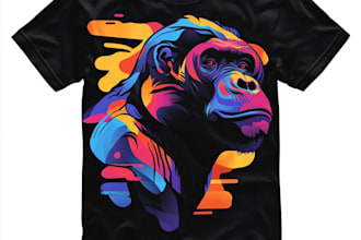create retro vintage t shirt design with hand drawn style