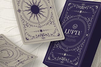 design custom tarot oracle, affirmation, zodiac and box card deck for divination